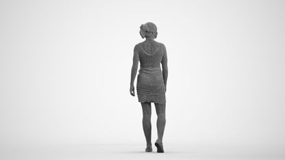 photogrammetry 3D girl casual kids, realistic human model archviz FBX, wireframe front view