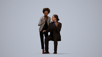 realistic 3D people woman business, render-ready for V-Ray and Corona, FBX OBJ, top-down view render