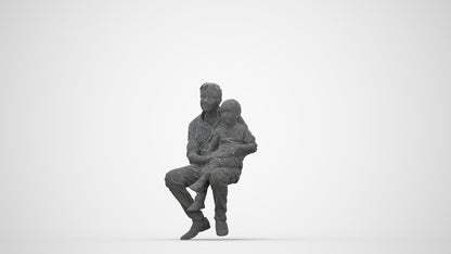 3D people model boy casual kids, scanned human for 3ds Max rendering, wireframe back view