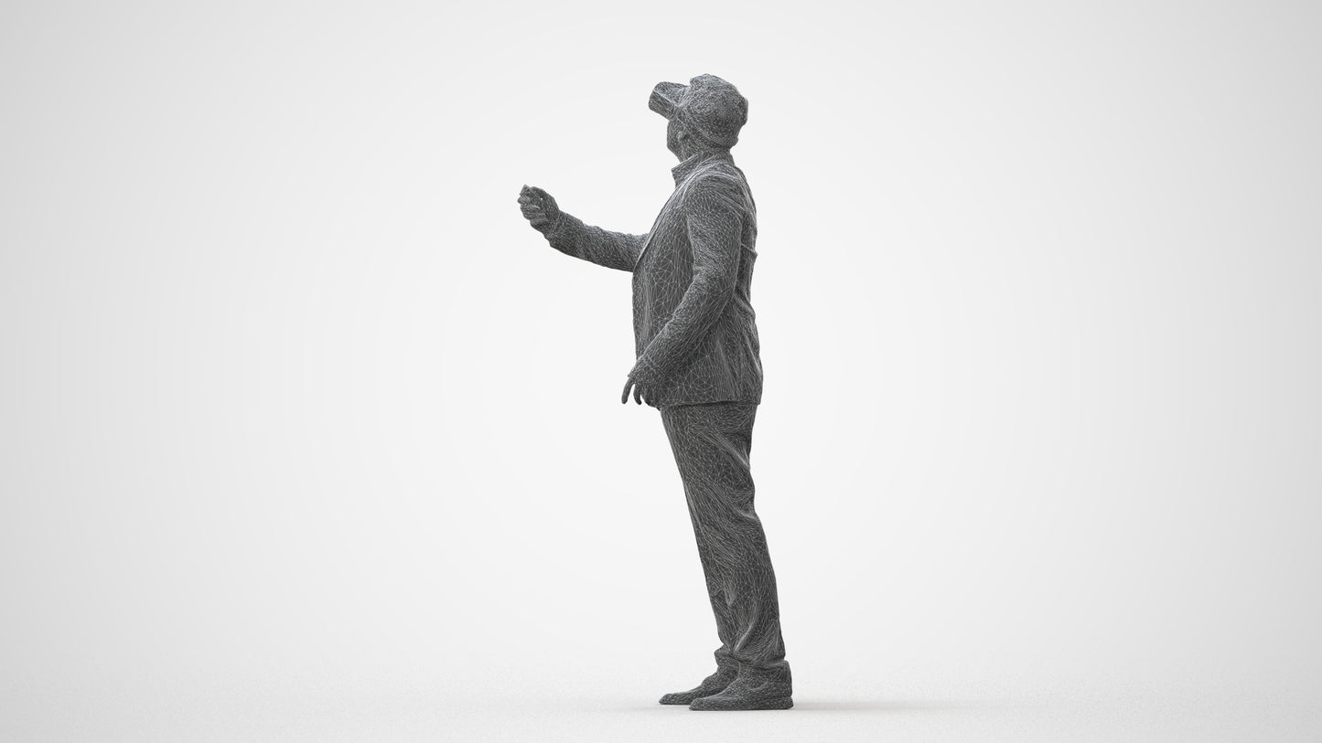 realistic 3D human man business standing, archviz people FBX OBJ for Blender, square thumbnail