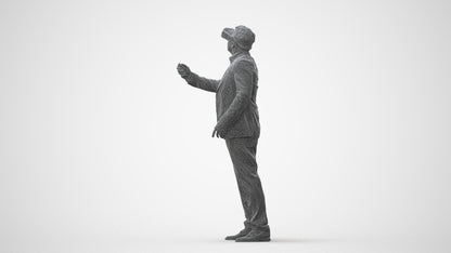 realistic 3D human man business standing, archviz people FBX OBJ for Blender, square thumbnail