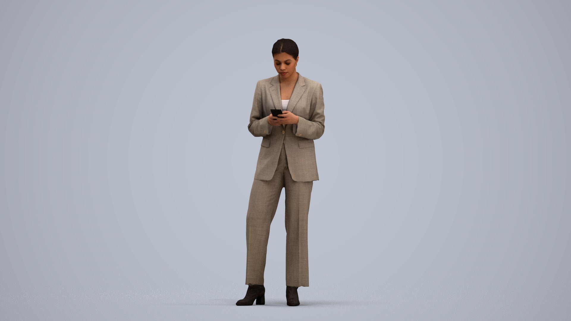 scanned 3D woman business, photogrammetry people for Enscape and V-Ray, standing pose render
