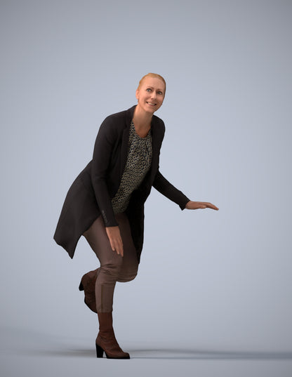 realistic 3D people woman business standing, render-ready for V-Ray and Corona, FBX OBJ