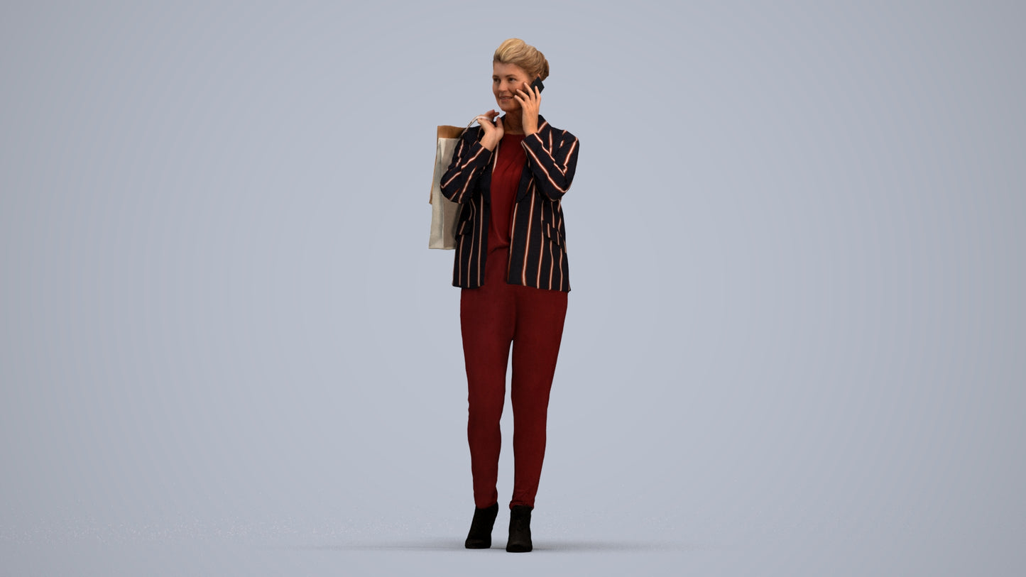 photogrammetry 3D woman business formalaffairs, realistic human model archviz FBX, standing pose render
