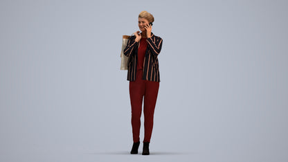 photogrammetry 3D woman business formalaffairs, realistic human model archviz FBX, standing pose render