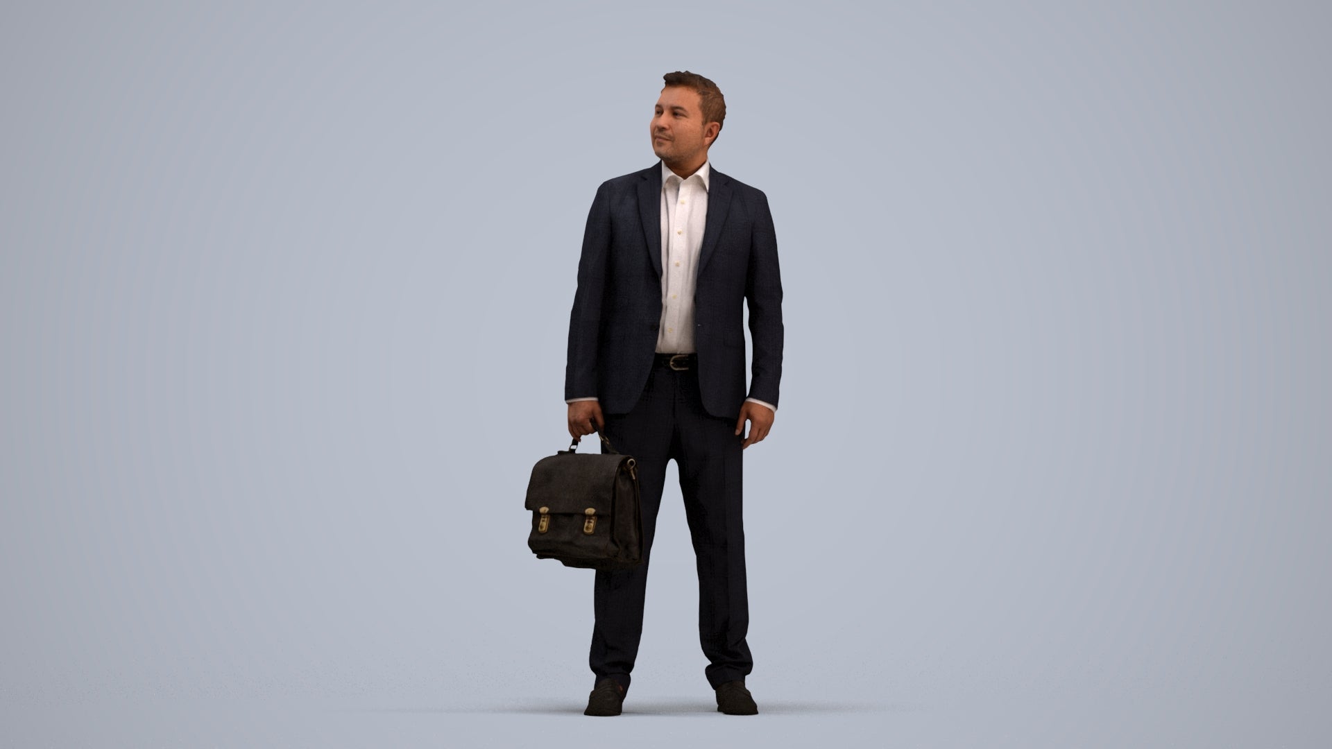 realistic 3D human man business, archviz people FBX OBJ for Blender, standing pose render