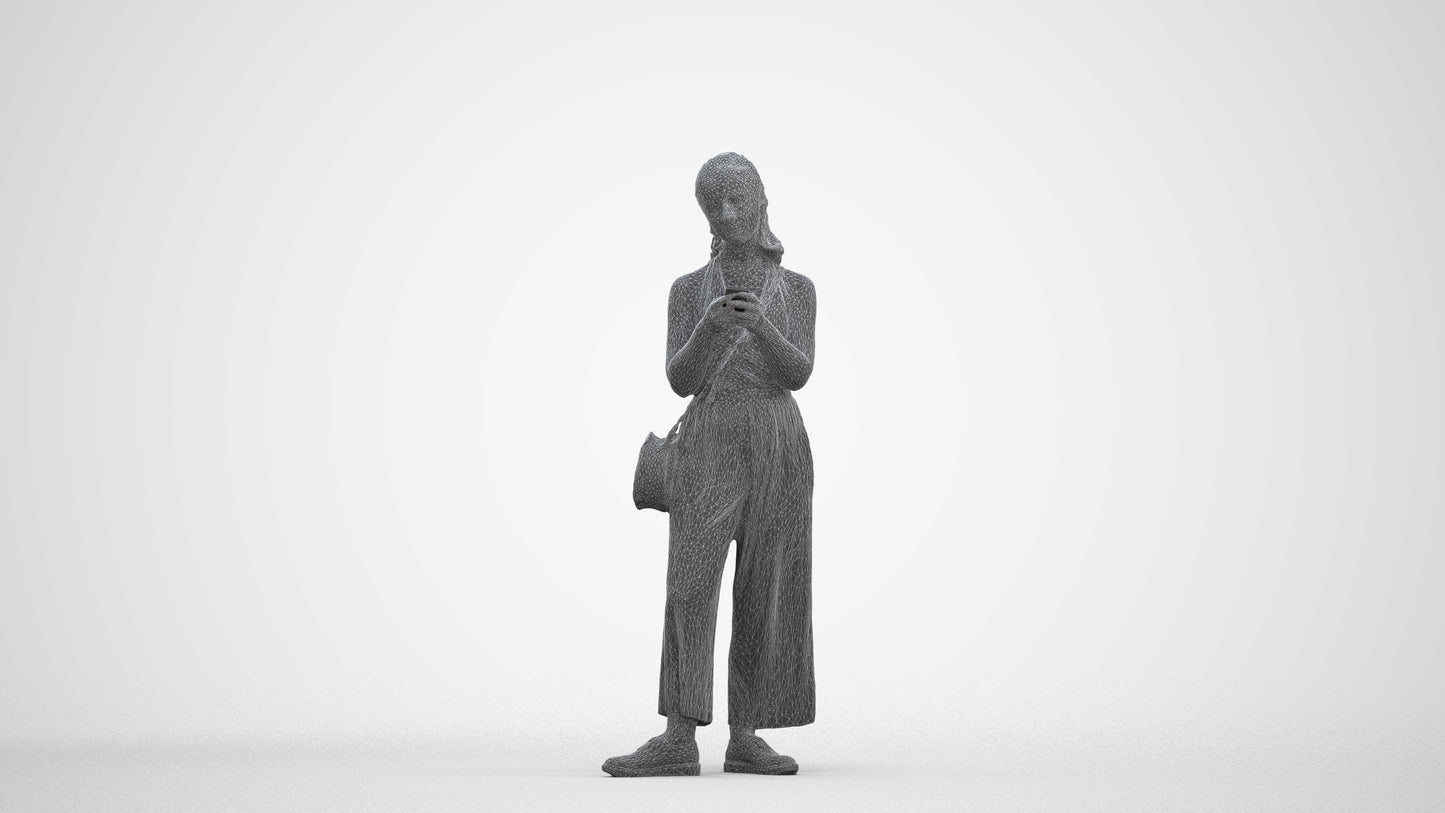 realistic 3D people girl casual kids, render-ready for V-Ray and Corona, FBX OBJ, three-quarter front view render