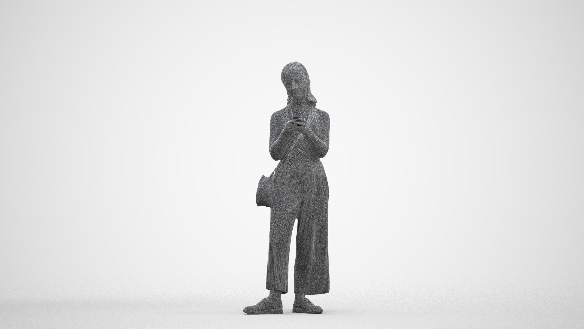 realistic 3D people girl casual kids, render-ready for V-Ray and Corona, FBX OBJ, three-quarter front view render