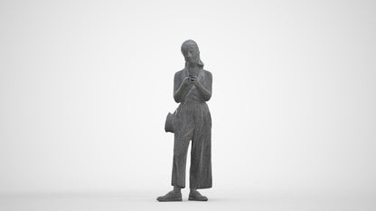 realistic 3D people girl casual kids, render-ready for V-Ray and Corona, FBX OBJ, three-quarter front view render