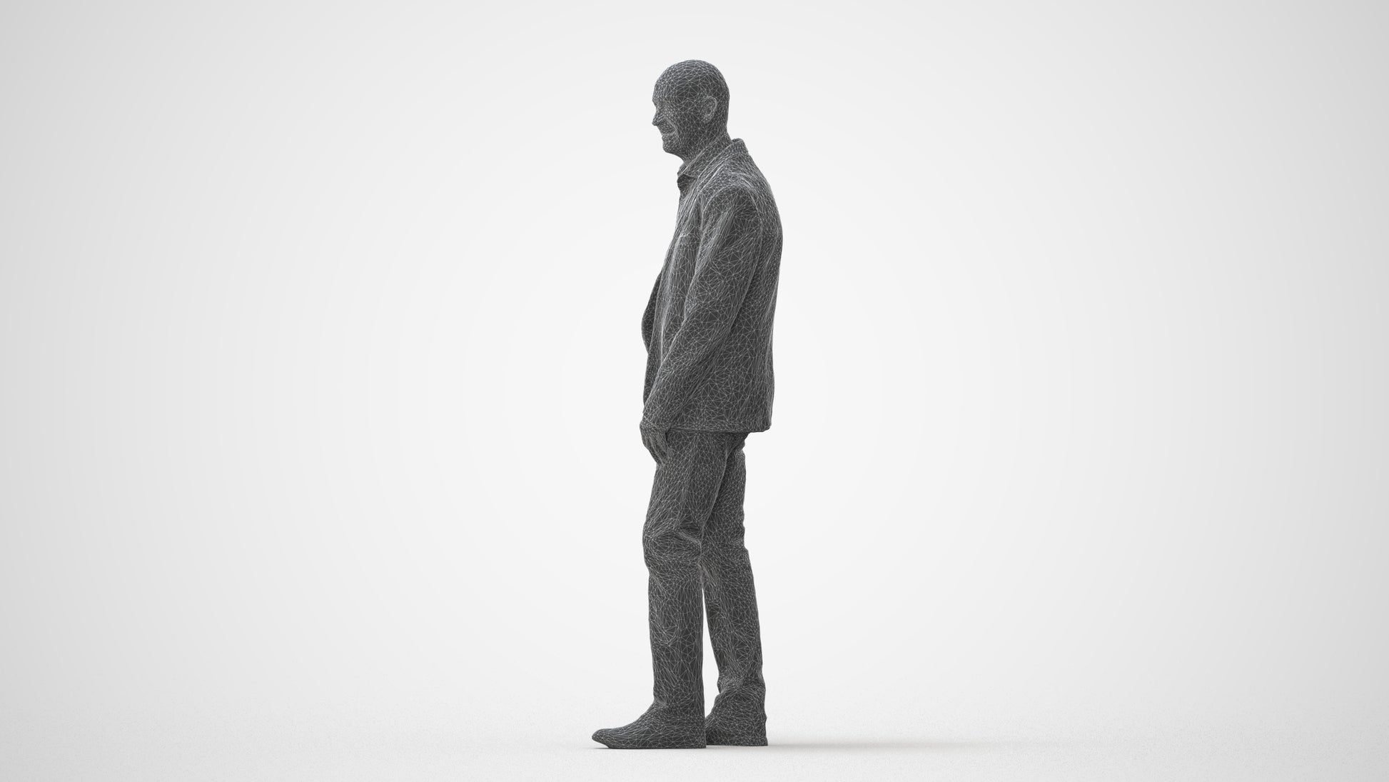 realistic 3D senior man business, scanned archviz people for Blender and 3ds Max, square thumbnail