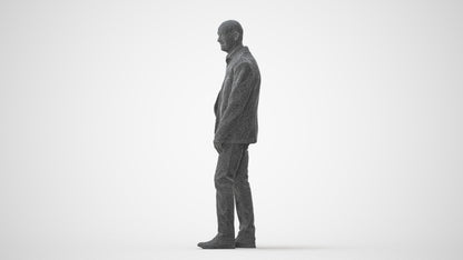 realistic 3D senior man business, scanned archviz people for Blender and 3ds Max, square thumbnail