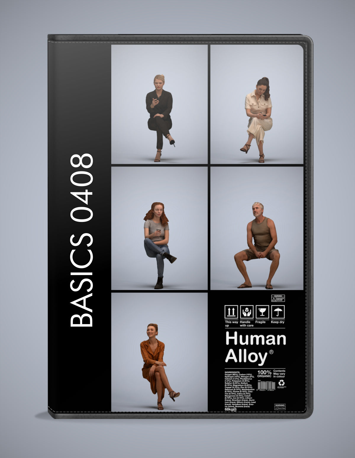 scanned 3D people sitting collection, 5 photogrammetry models for Enscape and V-Ray