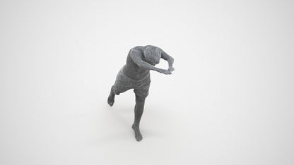 3D people model man pool, scanned human for 3ds Max rendering, wireframe three-quarter view