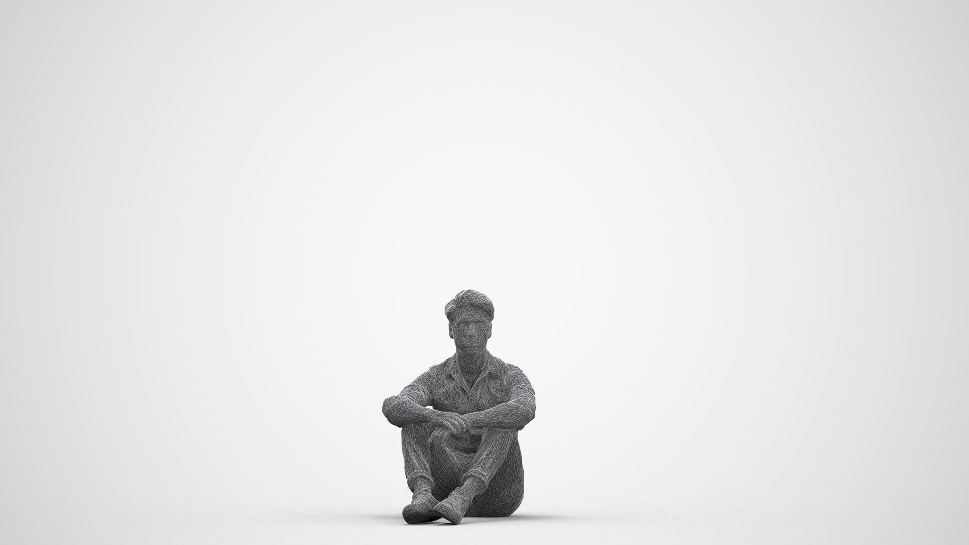 scanned 3D man casual mix, photogrammetry people for Enscape and V-Ray, three-quarter front view render