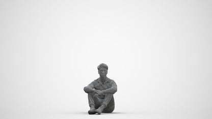 scanned 3D man casual mix, photogrammetry people for Enscape and V-Ray, three-quarter front view render