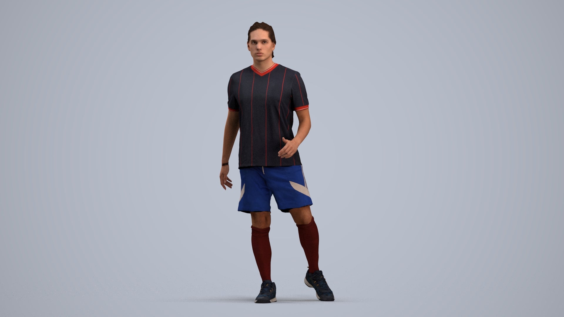 photogrammetry 3D man sport, realistic human model archviz FBX, standing pose render