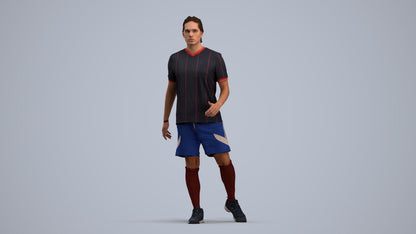photogrammetry 3D man sport, realistic human model archviz FBX, standing pose render