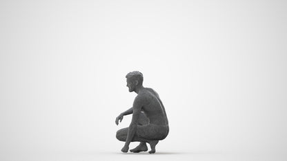 3D people model man pool, scanned human for 3ds Max rendering, square thumbnail
