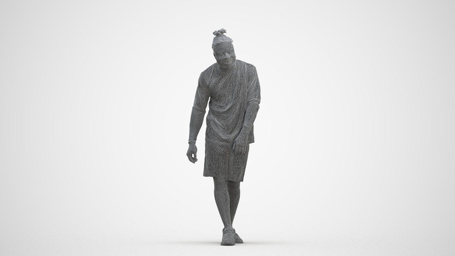 photogrammetry 3D man sport, realistic human model archviz FBX, three-quarter front view render