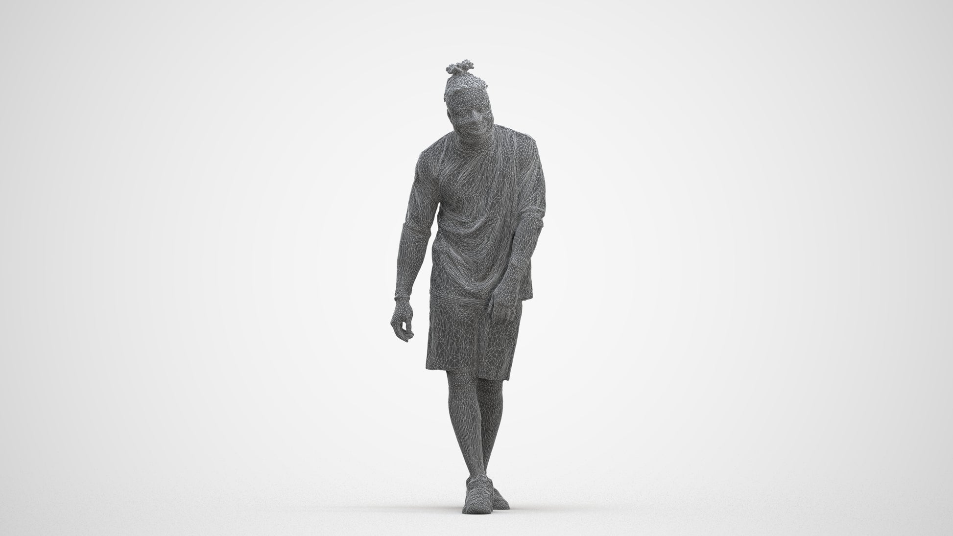photogrammetry 3D man sport, realistic human model archviz FBX, three-quarter front view render