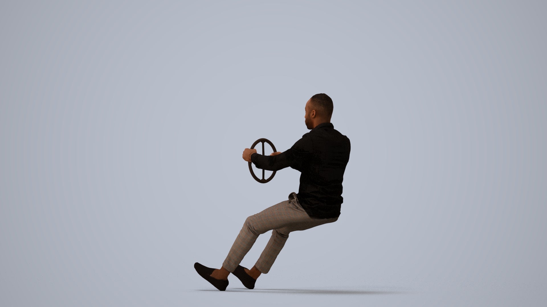 photogrammetry 3D boy casual driving, realistic human model archviz FBX, three-quarter view render