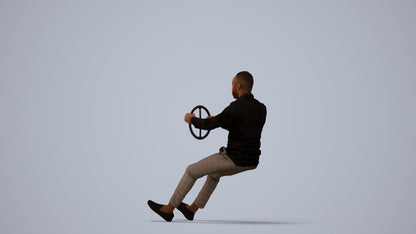 photogrammetry 3D boy casual driving, realistic human model archviz FBX, three-quarter view render