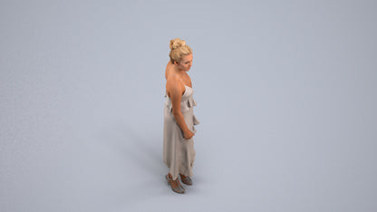 scanned 3D woman formal formalaffairs, photogrammetry people for Enscape and V-Ray, back view render