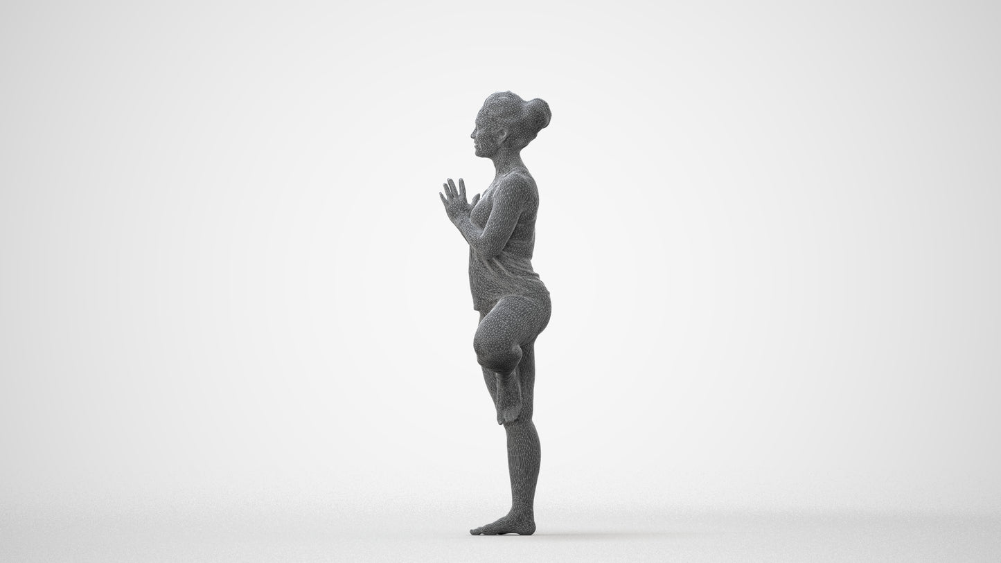 3D scanned woman sport, photorealistic archviz people for Enscape and SketchUp, square thumbnail