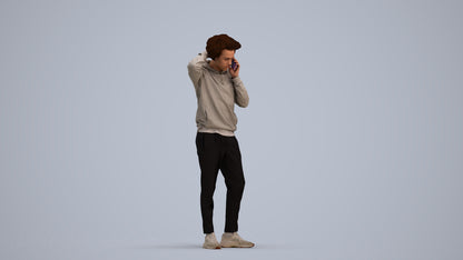 realistic 3D people man casual standing, render-ready for V-Ray and Corona, FBX OBJ, standing pose render