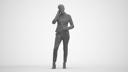 scanned 3D woman business, photogrammetry people for Enscape and V-Ray, top-down view render
