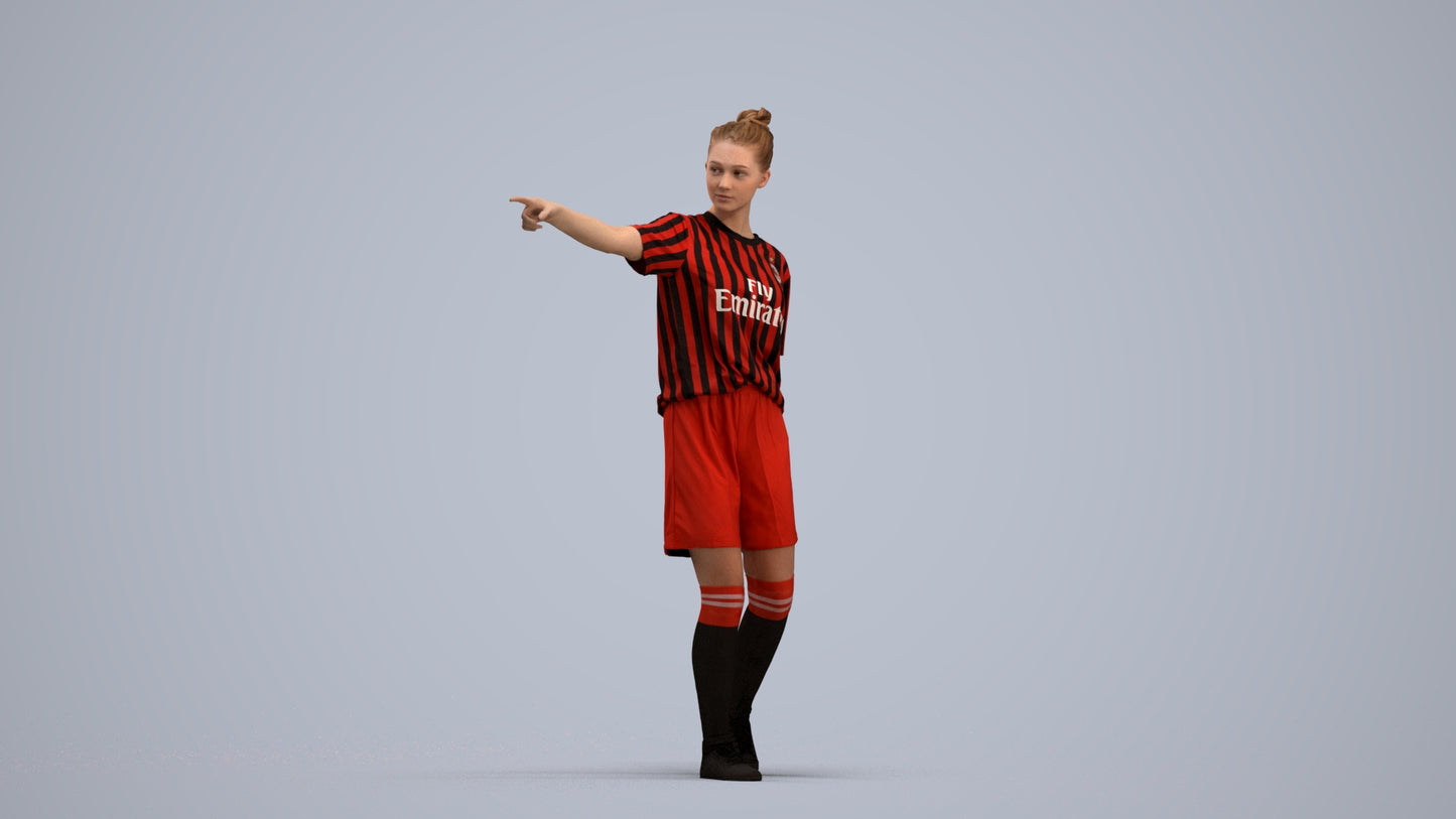 3D scanned girl sport, photorealistic archviz people for Enscape and SketchUp, standing pose render