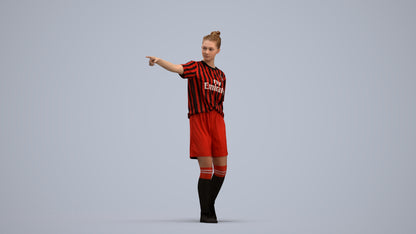3D scanned girl sport, photorealistic archviz people for Enscape and SketchUp, standing pose render