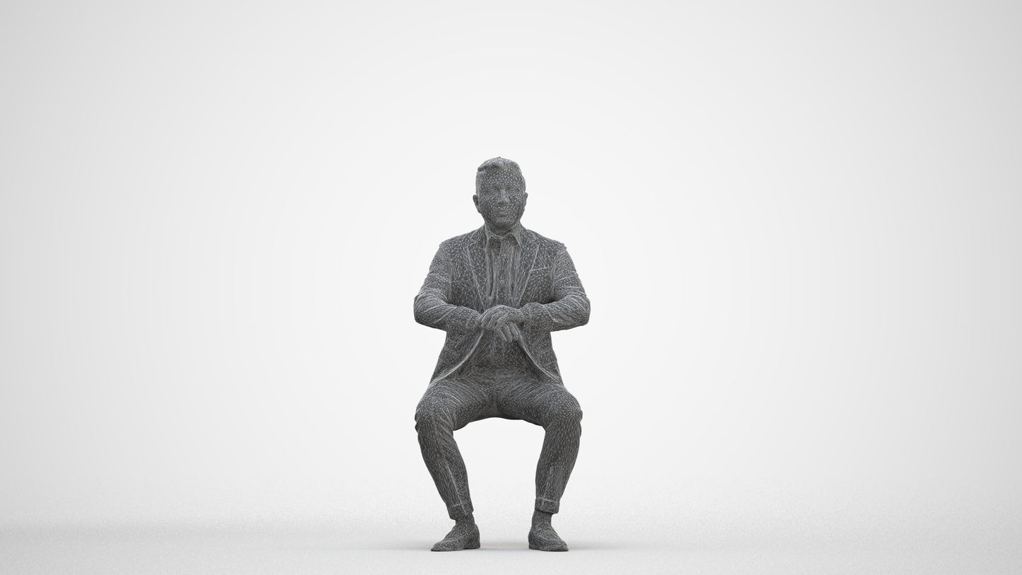 photogrammetry 3D man business, realistic human model archviz FBX, three-quarter front view render