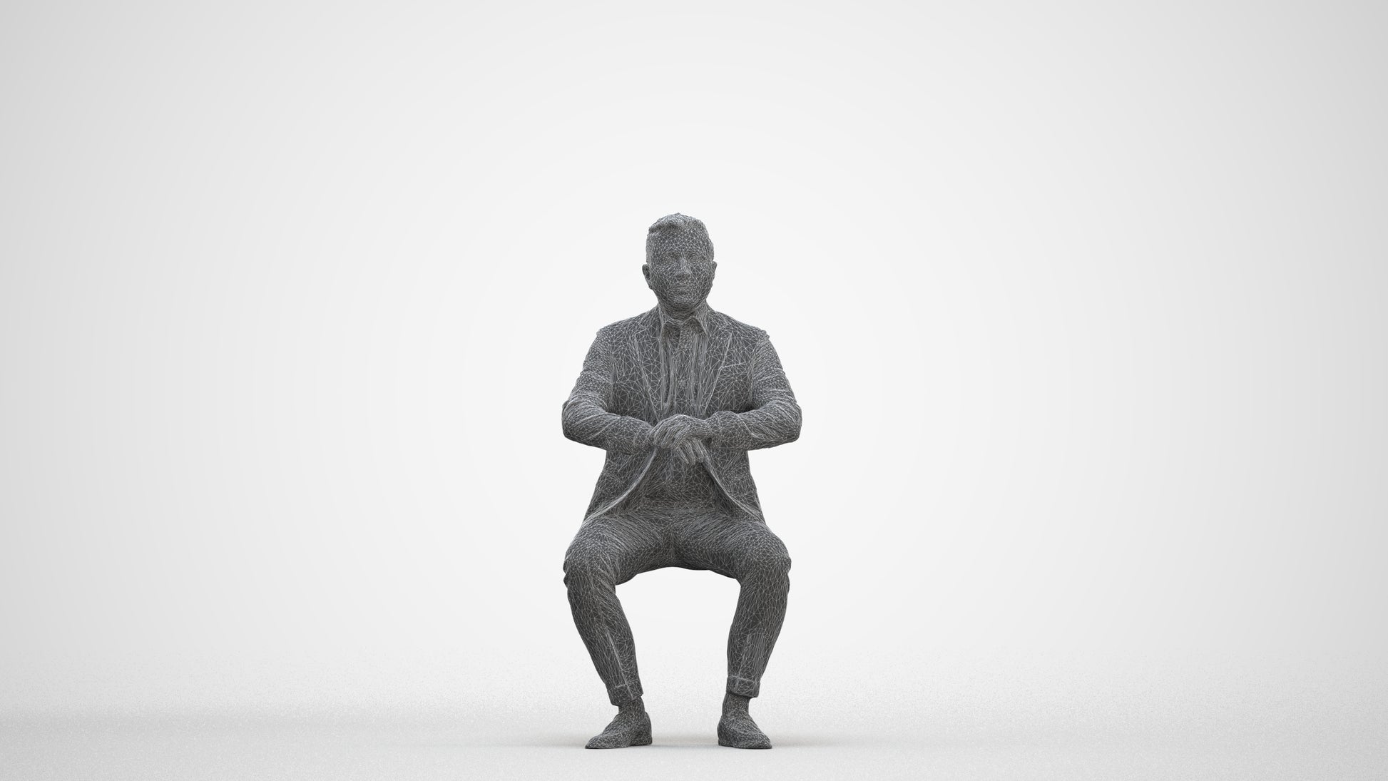 photogrammetry 3D man business, realistic human model archviz FBX, three-quarter front view render