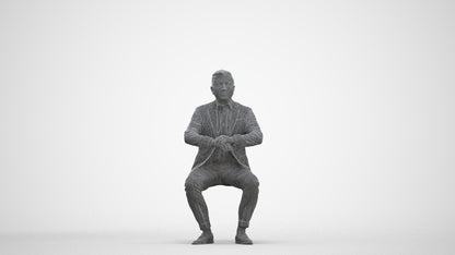 photogrammetry 3D man business, realistic human model archviz FBX, three-quarter front view render