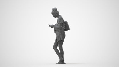 3D scanned woman standing casual, photorealistic archviz people for Enscape and SketchUp, square thumbnail