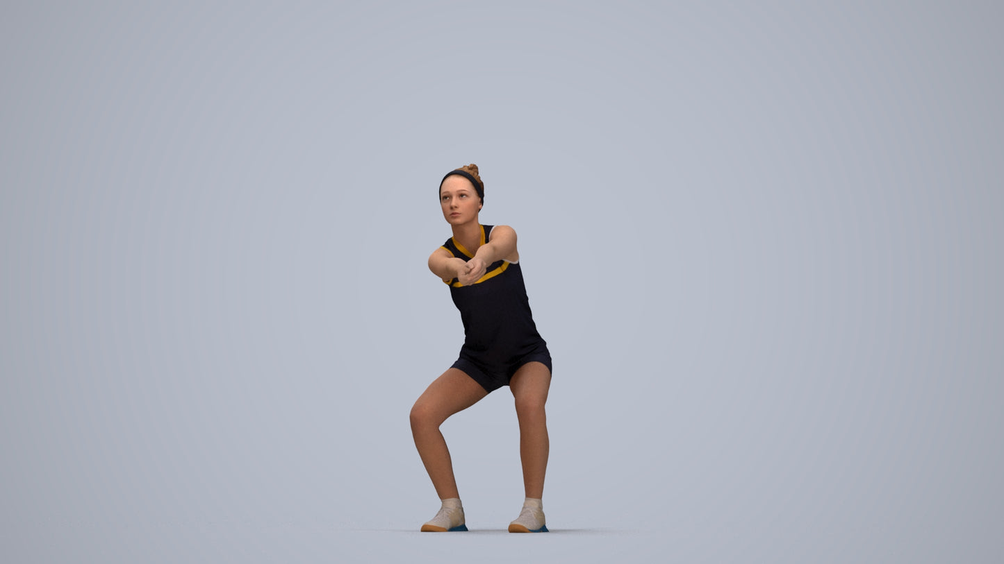 realistic 3D people girl sport, render-ready for V-Ray and Corona, FBX OBJ, top-down view render