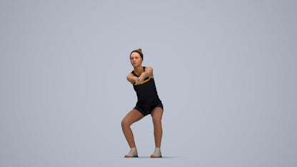 realistic 3D people girl sport, render-ready for V-Ray and Corona, FBX OBJ, top-down view render