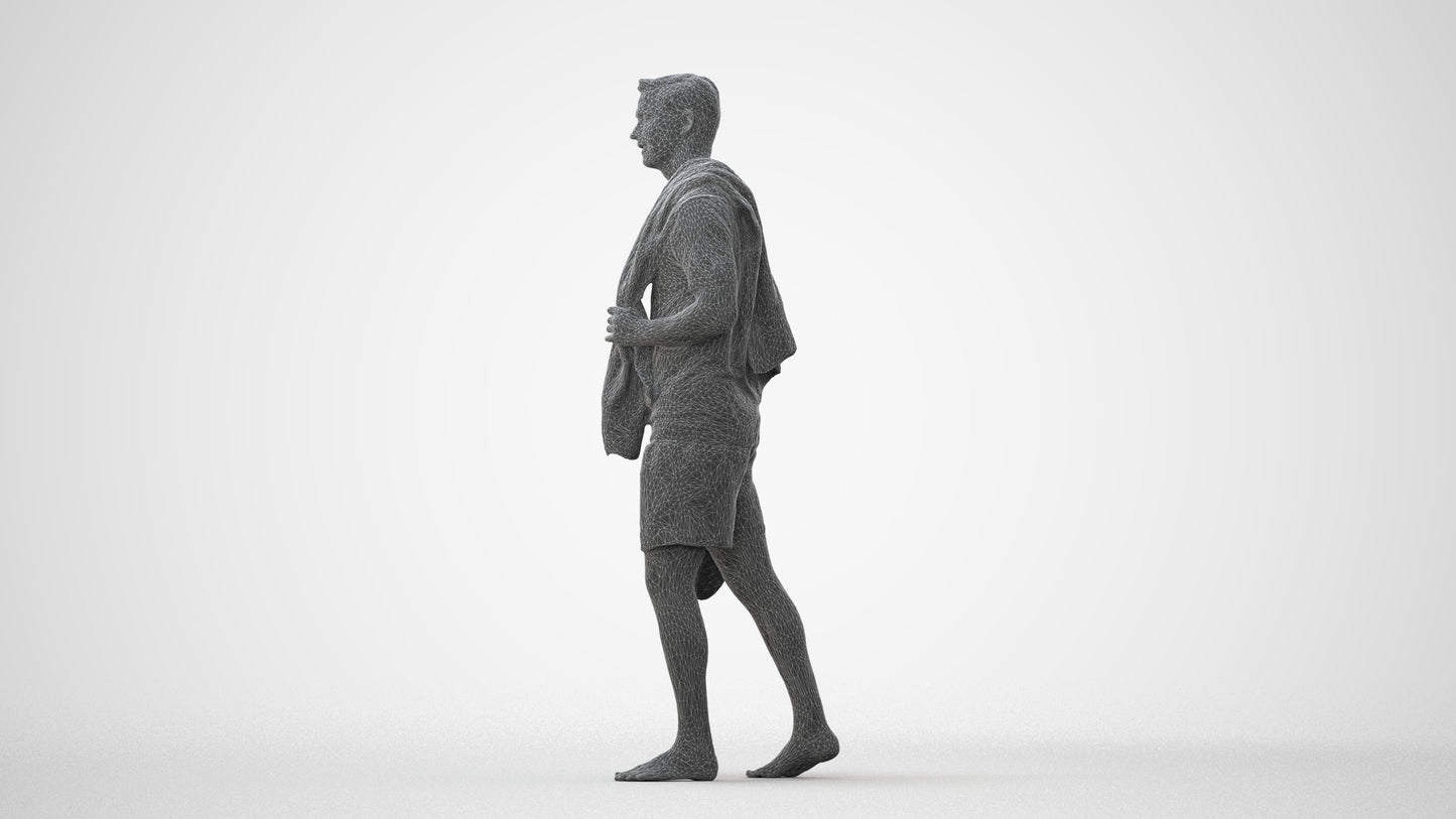 realistic 3D people man casual pool, render-ready for V-Ray and Corona, FBX OBJ, square thumbnail