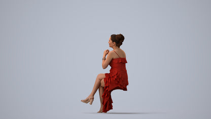 scanned 3D woman formal formalaffairs, photogrammetry people for Enscape and V-Ray, three-quarter view render