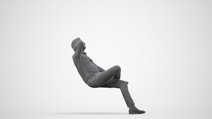 realistic 3D human man business, archviz people FBX OBJ for Blender, wireframe side view