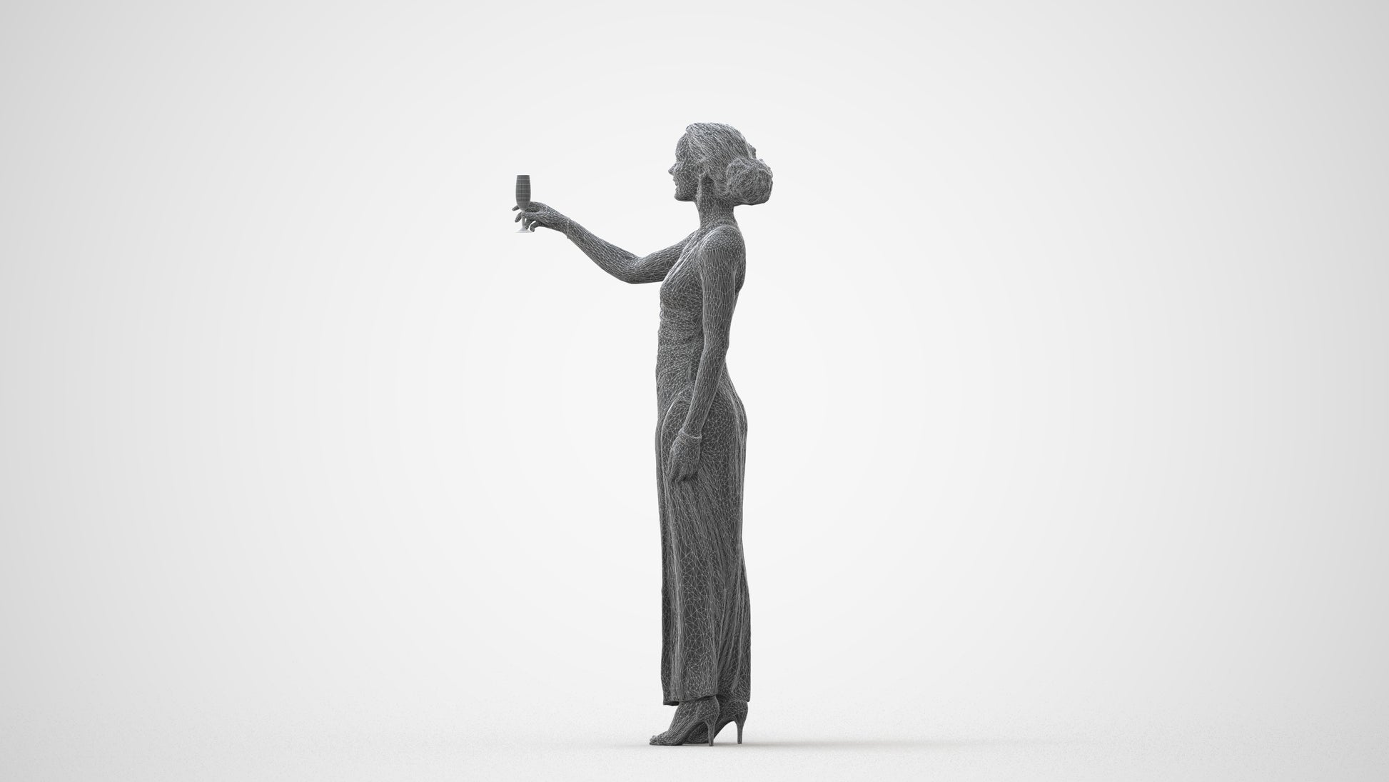 photogrammetry 3D woman formal, realistic human model archviz FBX, square thumbnail