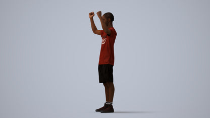 realistic 3D boy sport, scanned archviz people for Blender and 3ds Max, three-quarter view render