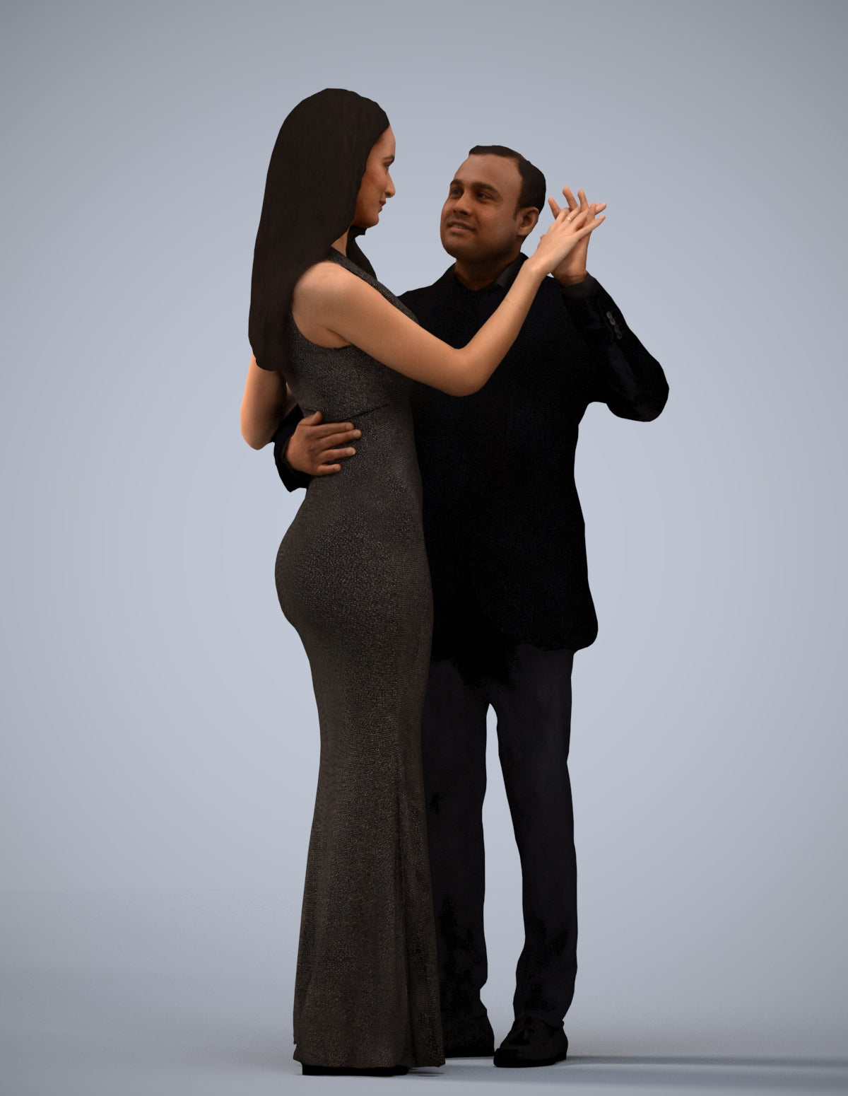 realistic 3D man formal dancing, scanned archviz people for Blender and 3ds Max