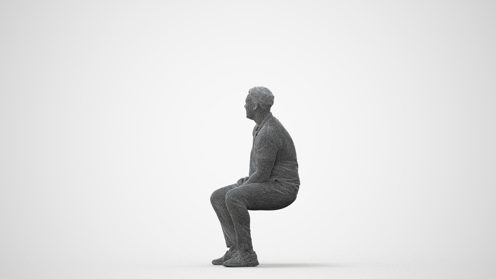 3D scanned man pool casual, photorealistic archviz people for Enscape and SketchUp, square thumbnail