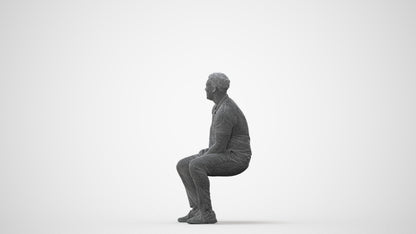3D scanned man pool casual, photorealistic archviz people for Enscape and SketchUp, square thumbnail