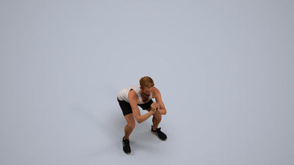photogrammetry 3D man sport, realistic human model archviz FBX, back view render