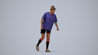 scanned 3D woman sport, photogrammetry people for Enscape and V-Ray, top-down view render