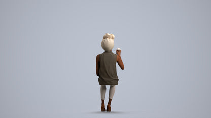 realistic 3D people woman casual sitting, render-ready for V-Ray and Corona, FBX OBJ, front view render