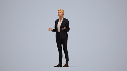 3D scanned woman business, photorealistic archviz people for Enscape and SketchUp, top-down view render